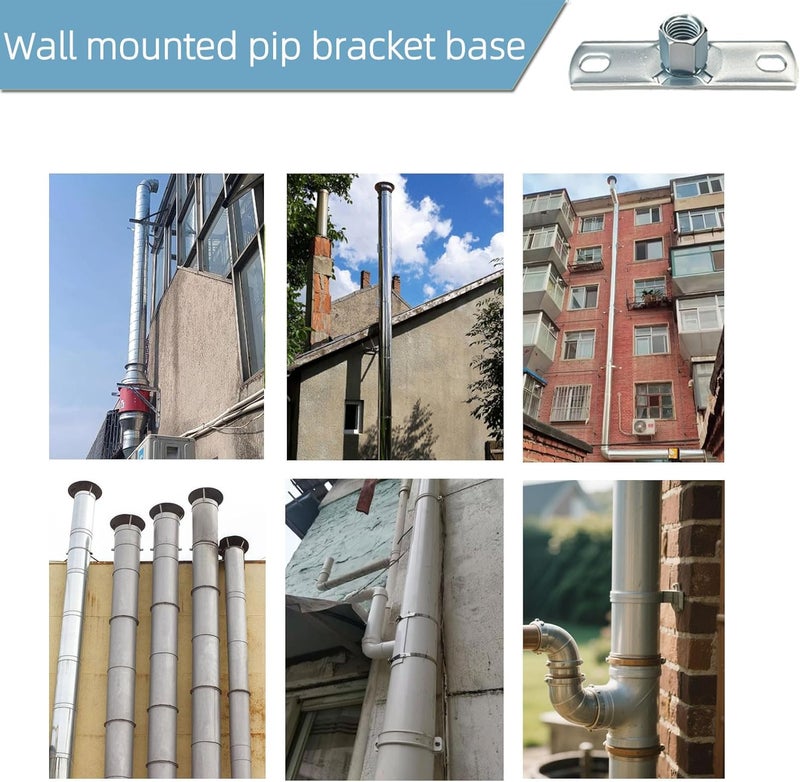 longtakeoff 15 Pcs Premium Ceiling Flange Hangers for 3/8 in or 5/16 in Threaded Rod，Galvanized Iron Hanger Pipe Bracket Plate，Dryer Vent Hose Support Base Used by Electricians and Carpenters - Image 4
